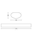 Medidas Plafón rectungular IP65 decorativa muy potente LED de 120Cm blanca 5.300Lm IP65 50W Aqualine Philips | LeonLeds