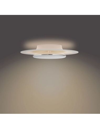 Plafón LED redondo de techo GARNET Ø40cm detalle níquel 30W| LeonLeds