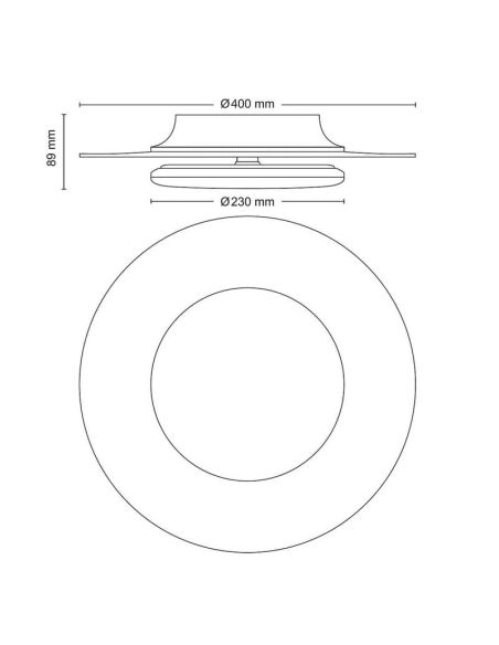 Plafón LED redondo de techo GARNET Ø40cm detalle níquel 30W| LeonLeds