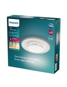 Plafón LED redondo de techo GARNET Ø40cm detalle níquel 30W| LeonLeds 2