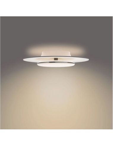 Plafonnier LED rond GARNET détail noir Ø40cm 2700K | LéonLeds