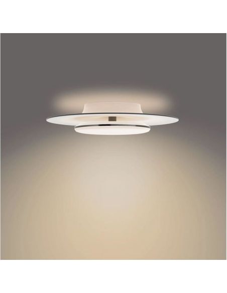 Plafonnier LED rond GARNET détail noir Ø40cm 2700K | LéonLeds