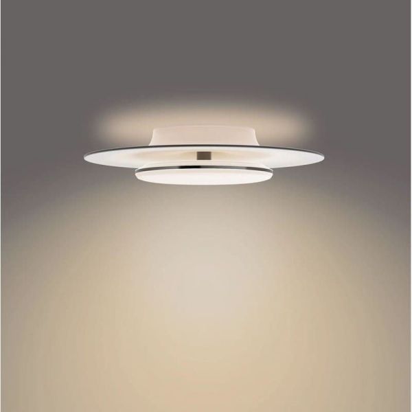 Plafón techo redondo LED GARNET detalle negro Ø40cm 2700K | LeonLeds