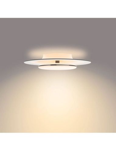 Plafonnier LED rond GARNET détail noir Ø40cm 2700K | LéonLeds