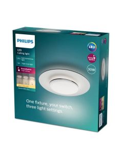 Plafonnier LED rond GARNET détail noir Ø40cm 2700K | LéonLeds 2