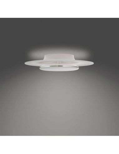 Plafonnier LED rond GARNET détail nickel Ø40cm | LéonLeds