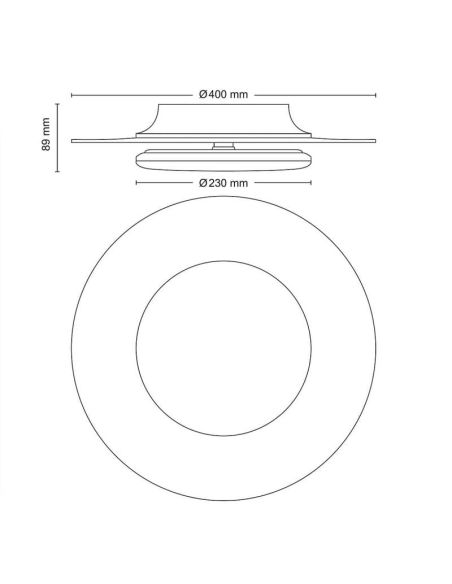 Plafonnier LED rond GARNET détail nickel Ø40cm | LéonLeds