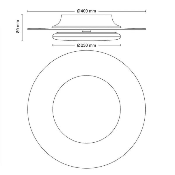 Plafón de techo LED redondo GARNET detalle níquel Ø40cm | LeonLeds