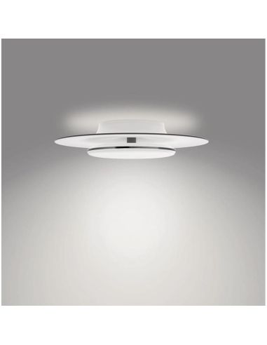 Plafonnier LED rond GARNET détail noir Ø40cm | LéonLeds