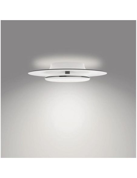 Candeeiro de teto LED redondo GARNET detalhe preto Ø40cm | LeonLeds