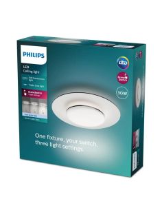 Plafón de techo redondo LED GARNET detalle negro Ø40cm | LeonLeds 2