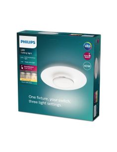 Plafón de techo LED redondo GARNET blanco y níquel Ø50cm | LeonLeds 2