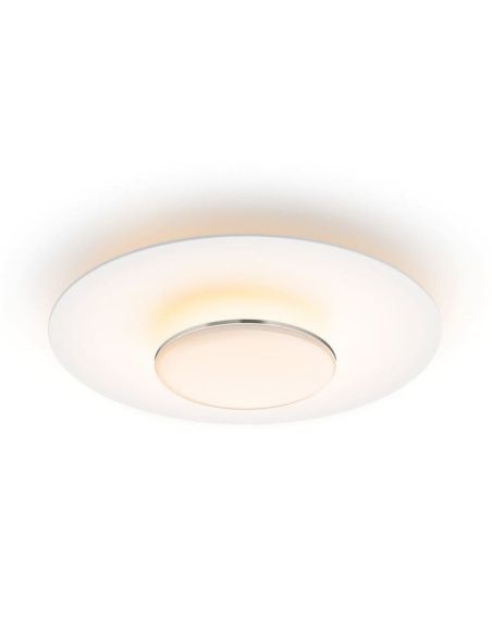 Plafon redondo LED GARNET branco e níquel Ø50cm | LeonLeds