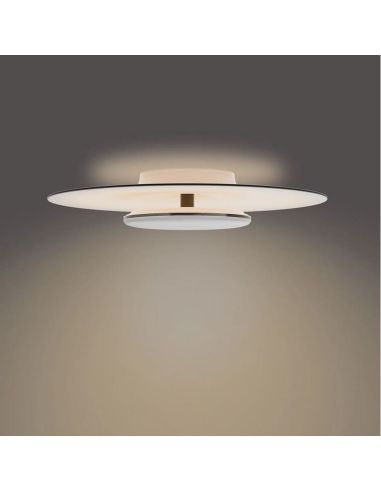 Plafonnier LED rond GARNET noir et blanc Ø50cm | LéonLeds