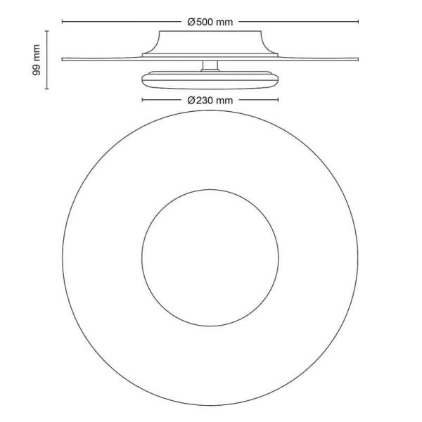 Plafón de techo LED redondo GARNET blanco y níquel Ø50cm| LeonLeds