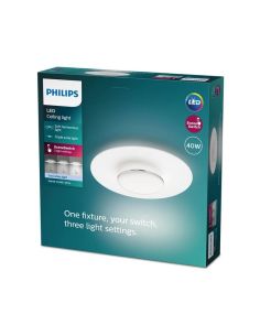 Plafon LED redondo branco e níquel GARNET Ø50cm | LeonLeds 2