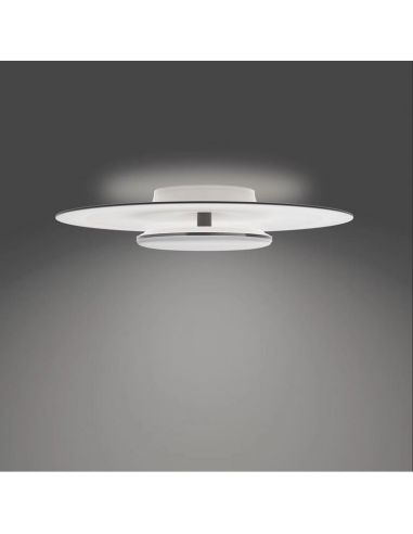 Plafonnier LED rond GARNET noir et blanc Ø50cm | LéonLeds