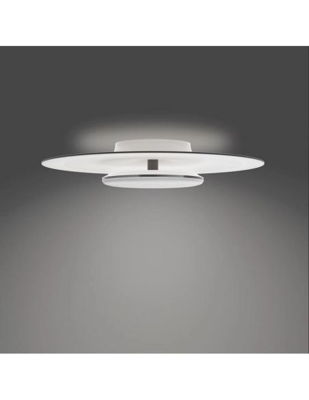 Plafonnier LED rond GARNET noir et blanc Ø50cm | LéonLeds