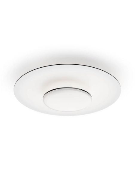 Plafonnier LED rond GARNET noir et blanc Ø50cm | LéonLeds