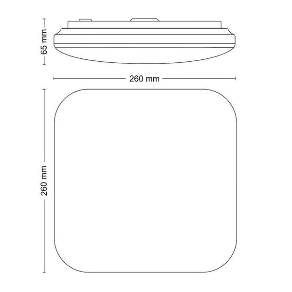 Plafon LED quadrado MAUVE Ø26cm | LeonLeds