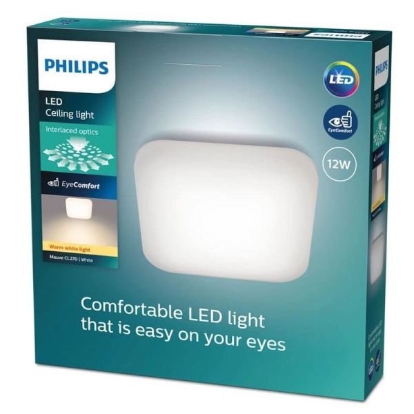 Plafón cuadrado LED para techo MAUVE Ø26cm | LeonLeds