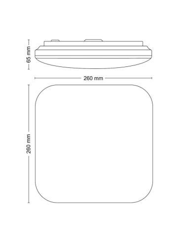 Plafon LED quadrado MAUVE Ø26cm 12W 4000K IP20 | LeonLeds