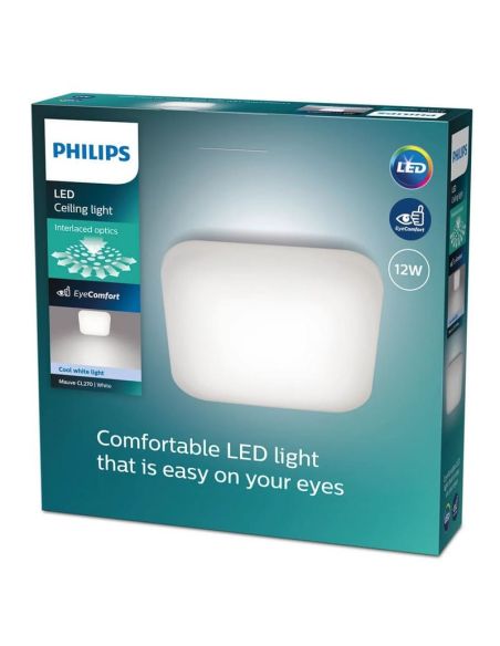 Plafón cuadrado LED de techo MAUVE Ø26cm 12W 4000K IP20 | LeonLeds