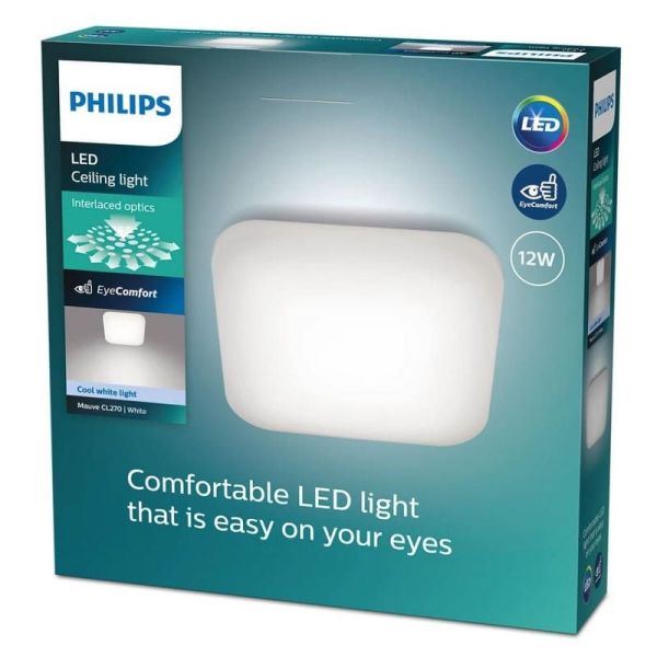 Plafón cuadrado LED de techo MAUVE Ø26cm 12W 4000K IP20 | LeonLeds