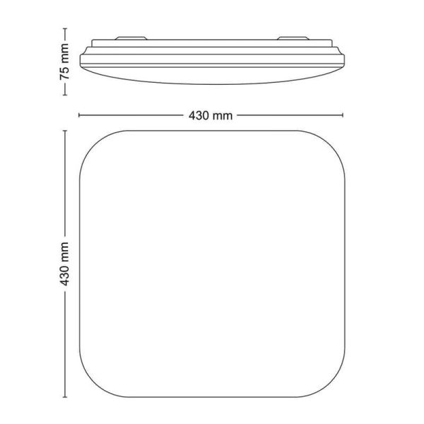 Plafonnier LED carré MAUVE Ø26cm 24W 2700K IP20 | LéonLeds