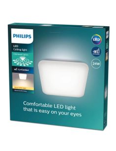 Plafón cuadrado LED para techo MAUVE Ø26cm 24W 2700K IP20 | LeonLeds 2