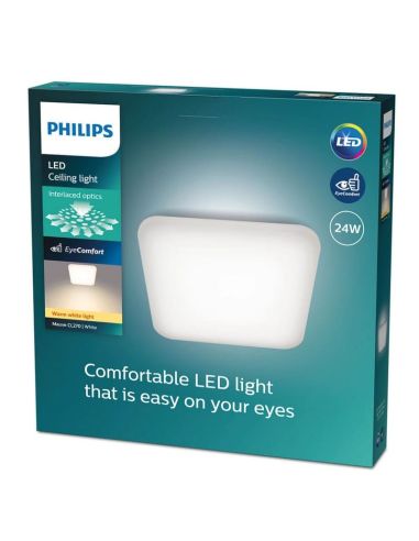 Plafonnier LED carré MAUVE Ø26cm 24W 2700K IP20 | LéonLeds