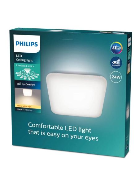 Plafón cuadrado LED para techo MAUVE Ø26cm 24W 2700K IP20 | LeonLeds
