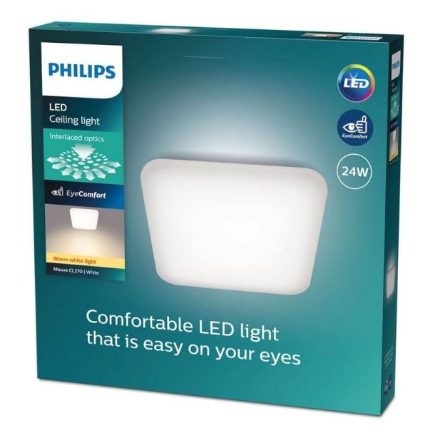Plafón cuadrado LED para techo MAUVE Ø26cm 24W 2700K IP20 | LeonLeds