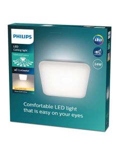 Plafón cuadrado LED de techo MAUVE Ø26cm 24W 4000K IP20 | LeonLeds 2