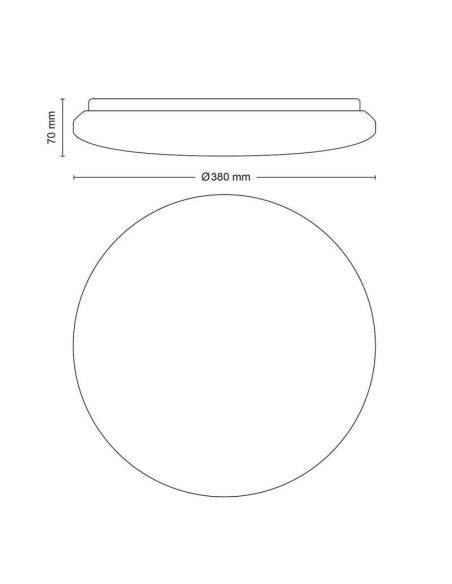 Plafón techo LED redondo Ø38cm IZSO 24W 2500lm Regulador | LeonLeds