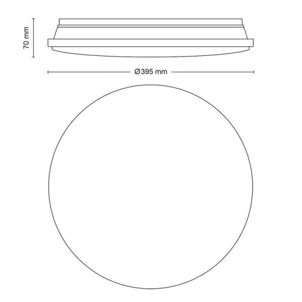 Plafon LED redondo WINCEL Ø39cm 24W 2700-6500K IP20 | LeonLeds