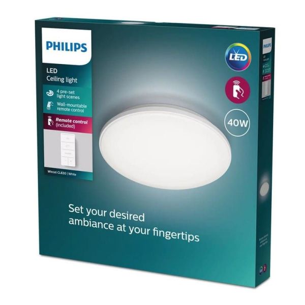WINCEL plafonnier LED rond Ø39cm CL630 EyeComfort 40W | LéonLeds