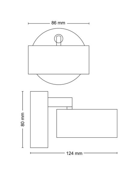 Spot LED para teto cabeça ajustável BRACIA Spot Branco 1x5.5W | LeonLeds