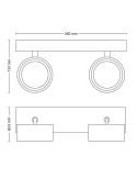 Regleta de 2 Focos de techo LED BRACIA Spot Blanco 2x5.5W | LeonLeds