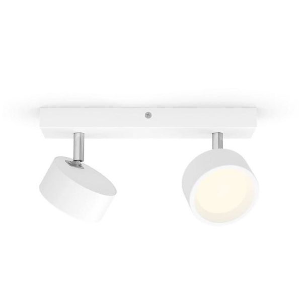 Barrette de 2 spots de plafond LED BRACIA Spot Blanc 2x5,5W | LéonLeds