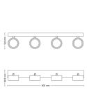 Regleta de 4 Focos de techo LED BRACIA Spot Blanco 4x5.5W | LeonLeds
