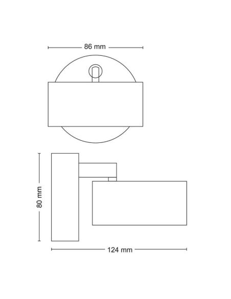 Spot de plafond LED Tête orientable BRACIA Spot Noir 1x5,5W| LéonLeds