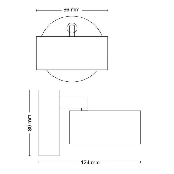 Spot de plafond LED Tête orientable BRACIA Spot Noir 1x5,5W| LéonLeds