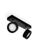 Regleta 2 Focos de techo LED Cabezal ajustable Negro 2x5.5W | LeonLeds