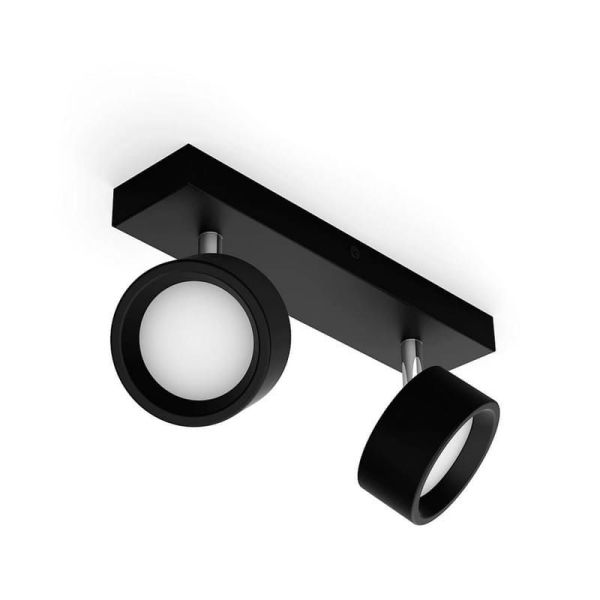 Tira 2 focos de teto LED Cabeça ajustável Preto 2x5,5W | LeonLeds