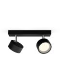 Regleta 2 Focos de techo LED Cabezal ajustable Negro 2x5.5W | LeonLeds
