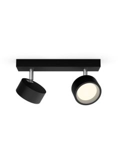 Regleta 2 Focos de techo LED Cabezal ajustable Negro 2x5.5W | LeonLeds