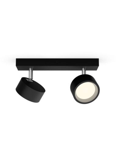 Regleta 2 Focos de techo LED Cabezal ajustable Negro 2x5.5W | LeonLeds