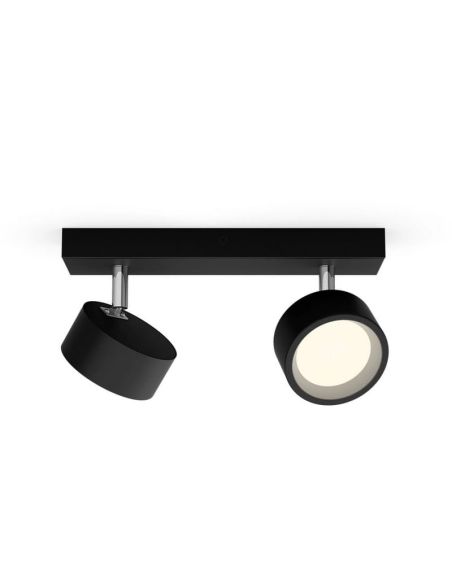 Regleta 2 Focos de techo LED Cabezal ajustable Negro 2x5.5W | LeonLeds