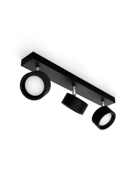 Regleta 3 Focos de techo LED Cabezal ajustable Negro 3x5.5W | LeonLeds